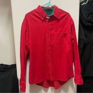 Red corduroy button down shirt/jacket